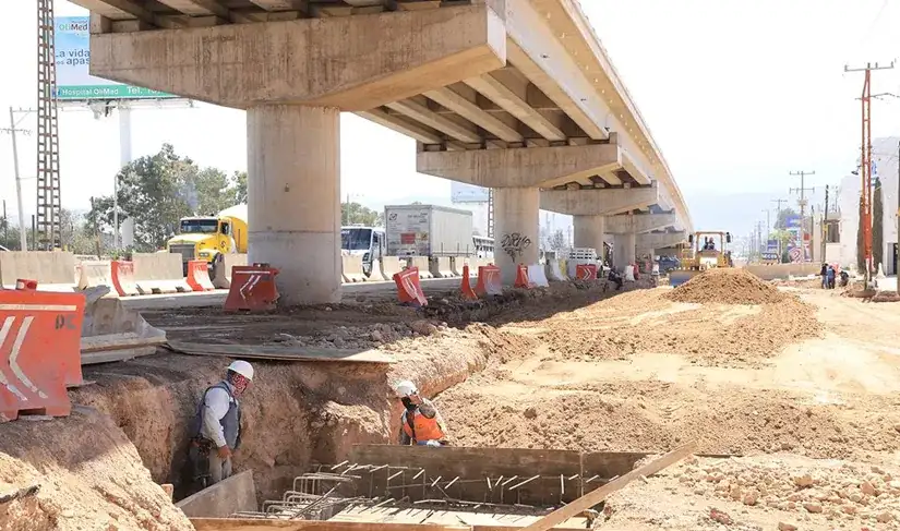 Construction of an overpass and road infrastructure works